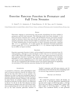 Exocrine Pancreas Function in Premature and Full Term