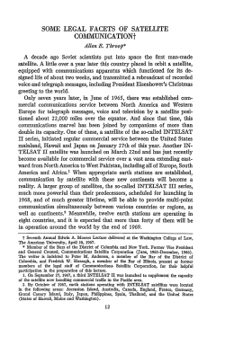 Some Legal Facets of Satellite Communication