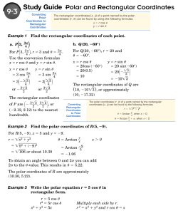 9-3 Precalculus B Polar and Rectangular Coordinates 2017
