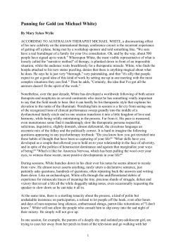 Panning for Gold - European Family Therapy Association