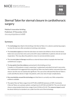 Sternal Talon for sternal closure in cardiothoracic surgery