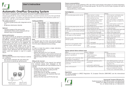 User instruction - Groeneveld Lubrication Solutions