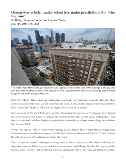 Ocean waves help quake scientists make predictions for &ldquo;the big one&rdquo;