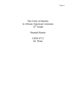 The Color of Identity in African American Literature 12 Grade