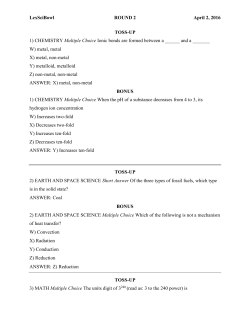 LexSciBowl ROUND 2 April 2, 2016 TOSS
