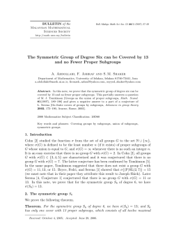 The Symmetric Group of Degree Six can be Covered by 13 and no