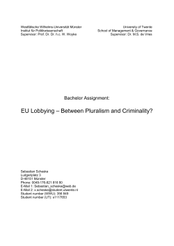 EU Lobbying - University of Twente Student Theses