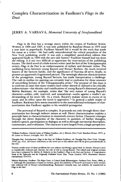 Complex Characterization in Faulkner`s Flags in the Dust