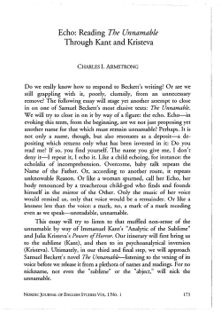 Echo: Reading The Unnamable Through Kant and Kristeva
