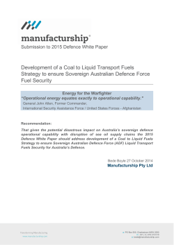 Development of a Coal to Liquid Transport Fuels Strategy to ensure