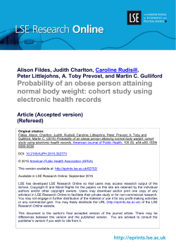 Probability of an obese person attaining normal body weight: cohort