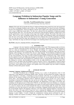 Language Fetishism in Indonesian Popular Songs and Its Influence