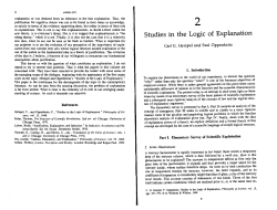 Studies in the Logic of Explanation