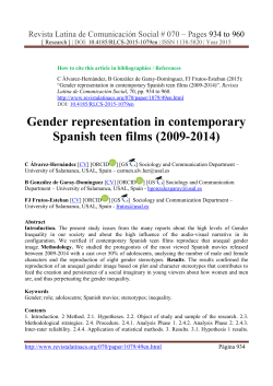 Gender representation in contemporary Spanish teen films (2009
