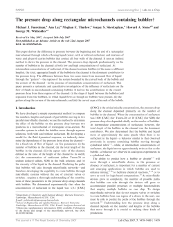 The pressure drop along rectangular microchannels containing