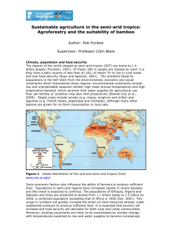 Sustainable agriculture in the semi-arid tropics