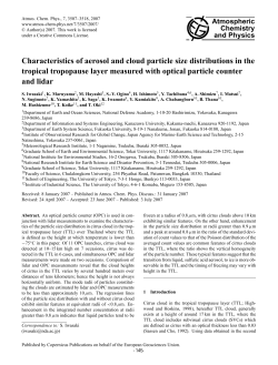 Characteristics of aerosol and cloud particle size distributions in the