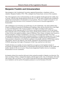 Historic Roots of the Legislative Branch