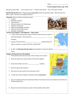 Name__________________________ The New England Colonies