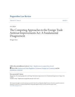 The Competing Approaches to the Foreign Trade Antitrust