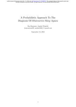 A Probabilistic Approach To The Diagnosis Of Obstructive Sleep