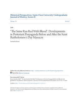Developments in Protestant Propaganda Before and After the Saint