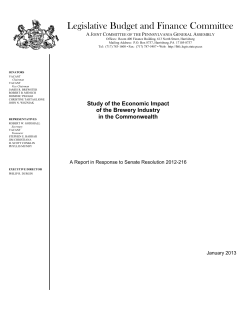 Study of the Economic Impact of the Brewery Industry in the