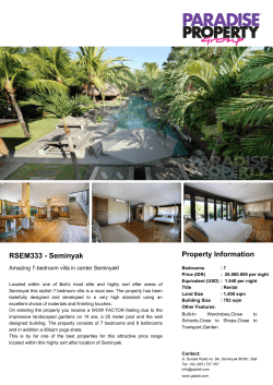 RSEM333 - Seminyak Property Information