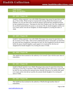 Sahih Muslim Book 22 - Sacrifices