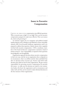 Issues in Executive Compensation - American College of Healthcare