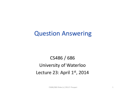 Question Answering - University of Waterloo