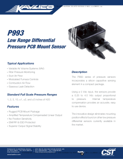 Low Range Differential Pressure PCB Mount