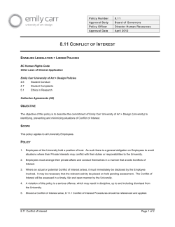 8.11 Conflict of Interest - Emily Carr University of Art + Design