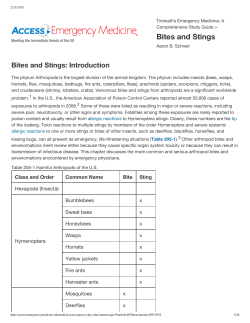 Bites and Stings - Wildcat EM Resources