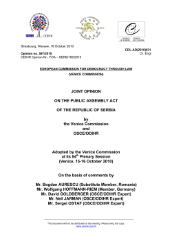 JOINT OPINION ON THE PUBLIC ASSEMBLY ACT OF THE