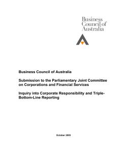 Business Council of Australia Submission to the Parliamentary Joint
