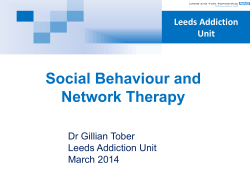 Social Behaviour and Network Therapy