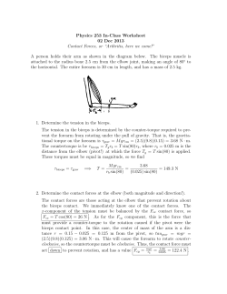 Physics 253 In-Class Worksheet 02 Dec 2013 Contact Forces, or