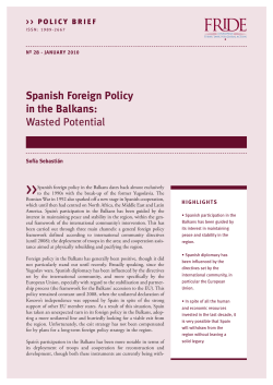 Spanish Foreign Policy in the Balkans: Wasted Potential