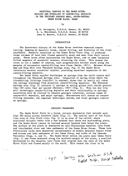 ancestral canyons of the snake river