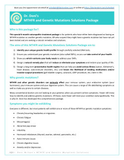 Dr. Doni`s MTHFR and Genetic Mutations Solutions