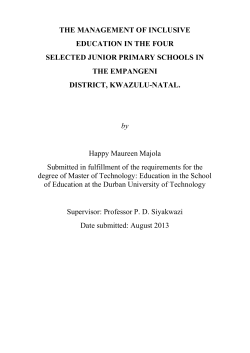 THE MANAGEMENT OF INCLUSIVE EDUCATION IN THE FOUR