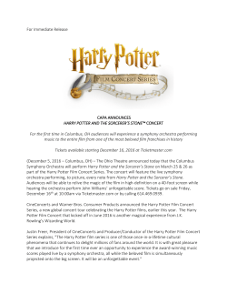 For Immediate Release CAPA ANNOUNCES HARRY POTTER AND