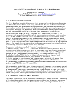 NSF Portfolio Review - WM Keck Observatory