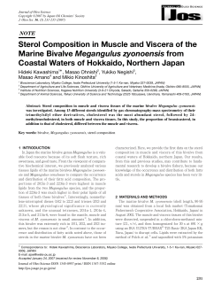 Sterol Composition in Muscle and Viscera of the - J