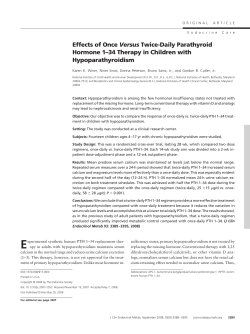 Effects of Once Versus Twice-Daily Parathyroid Hormone 1&ndash;34