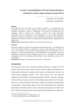 Learners` conceptualisation of the sine function during an