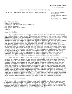 American Foreign Policy and Education