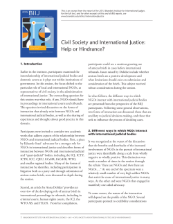 Civil Society and International Justice: Help or Hindrance?