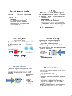 Chapter 16 Covalent Bonding